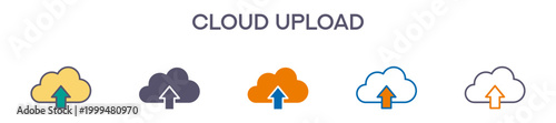 Cloud Upload Element For Design Graphic - Multi Styles
