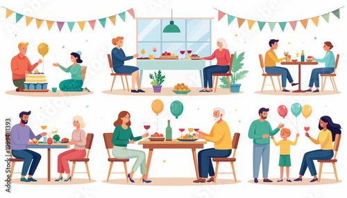 Celebration of life and togetherness with family and friends at festive gatherings