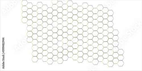  abstract yellow fill and outline honeycomb pattern vector graphic.