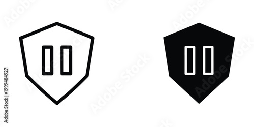 Simple shield icon with number 00 on a plain background for design or app use