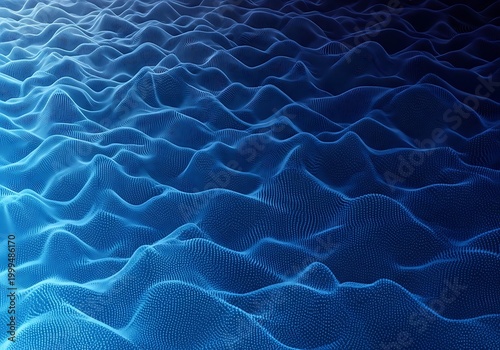 Abstract blue wave pattern composed of dots