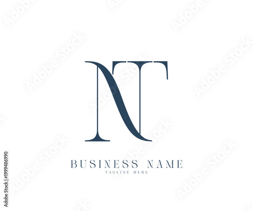 Initial letters NT logo design vector