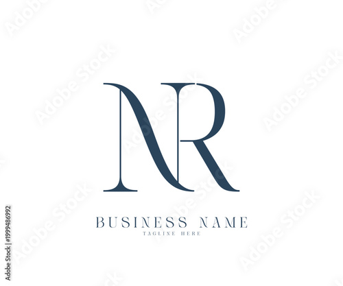 Initial letters NR logo design vector