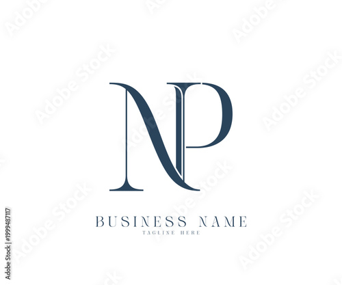 Initial letters NP logo design vector