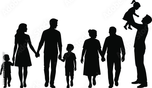 Abstract black silhouette a modern composition of geometric shapes and forms