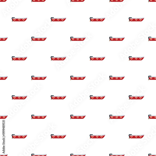 Red speed boat repeating pattern creating a seamless background design