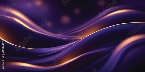 Abstract purple waves with golden glowing lines and soft bokeh light background light trails abstract background futuristic technology illuminated tranquil backdrop wallpaper definition