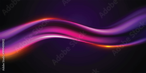 Luminous abstract background with bright purple pink orange glowing wavy lines on a dark backdrop light streaks smooth curves luminous abstract background technology wallpaper backdrop