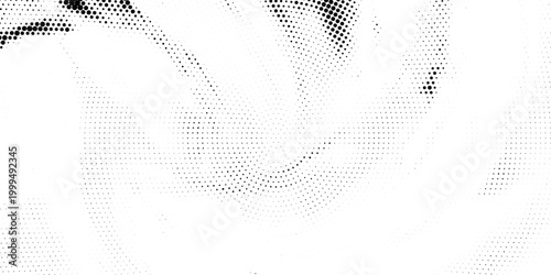 Halftone circle background. Radial comic target texture. Black and white dotted circular gradient. Fading dot epicenter wallpaper concept. Vector grunge rough round pop art rasterized backdrop