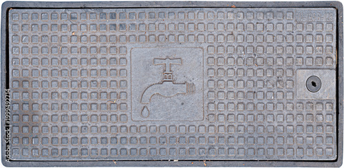 Urban water manhole cover texture for design and background use