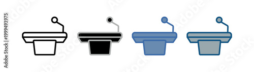 
stand icon set multiple style collection with podium design