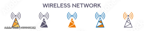 Wireless Network Element For Design Graphic - Multi Styles