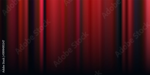 Red velvet curtain background. Closed curtains wallpaper for theater stage or cinema, circus. Red fabric drapery backdrop for award, show, performance. Velvet textile room scene banner concept. Vector