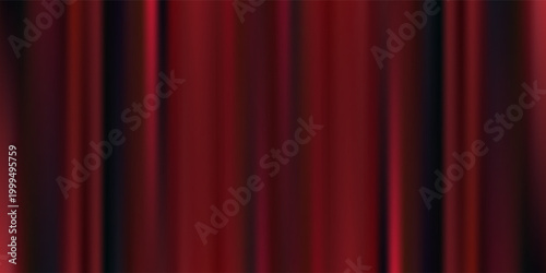 Red velvet curtain background. Closed curtains wallpaper for theater stage or cinema, circus. Red fabric drapery backdrop for award, show, performance. Velvet textile room scene banner concept. Vector