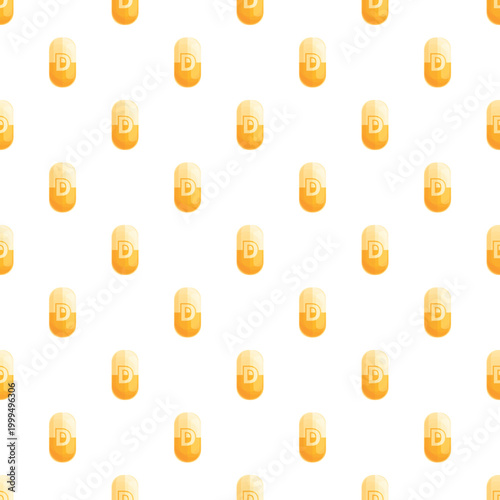 Vitamin d capsules forming a seamless repetitive pattern, representing health and supplementation