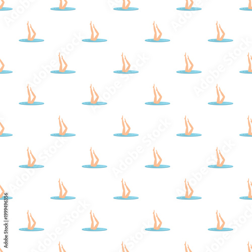 Legs of synchronized swimmers emerging from water in a seamless pattern