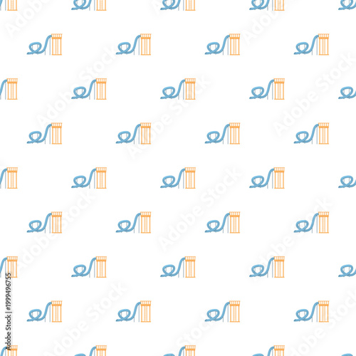 Seamless pattern featuring water slides with tower structures for summer fun