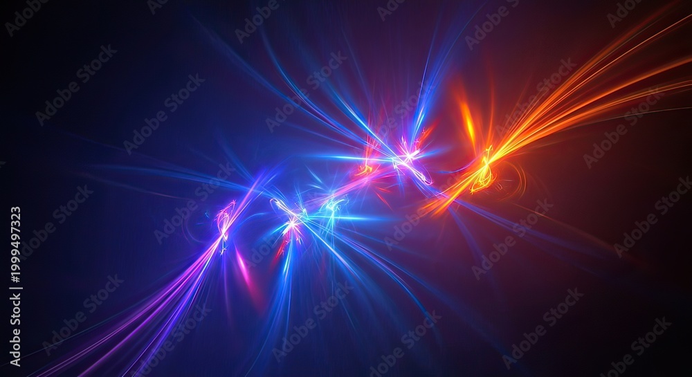 Obraz premium Dynamic Light Trails, Abstract Art, Digital Creation, Vibrant Colors, Graphic Design, Modern Aesthetics