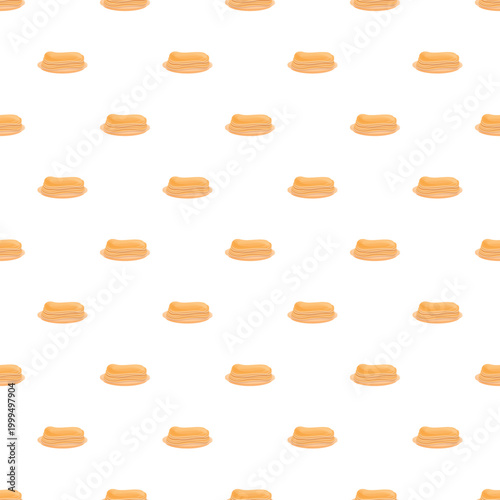 Pattern featuring stacks of golden pancakes on a white background, creating a seamless texture