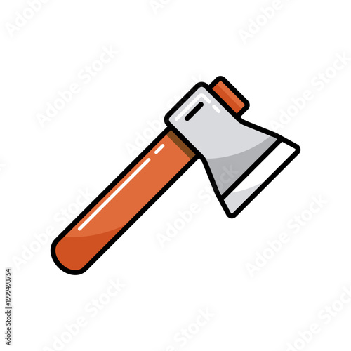 Axe or hatchet vector icon. Camping sign