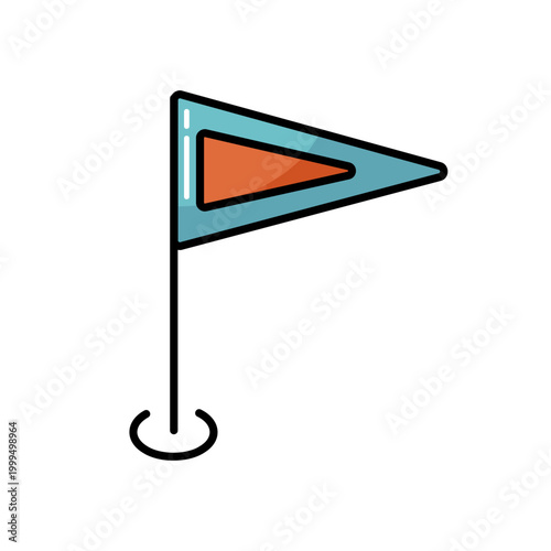 Flag GPS pin vector isolated icon. Navigation sign
