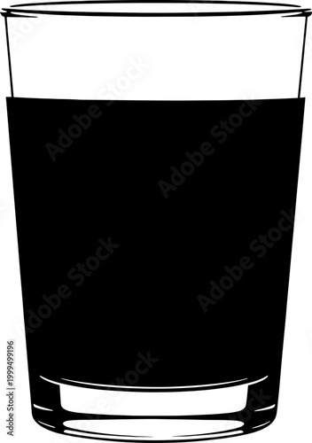 Silhouette of a glass filled with dark beer or stout