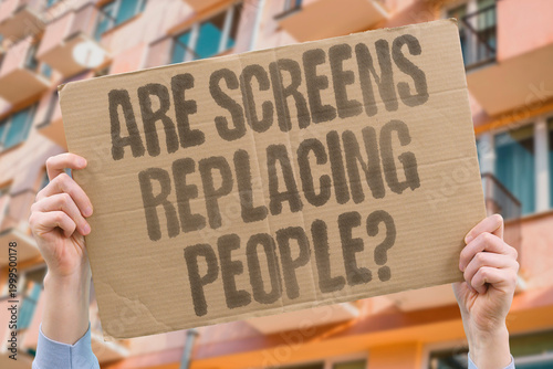 Принти на полотні "Are Screens Replacing People?" research examines extent to which screens measurably substitute real human connection