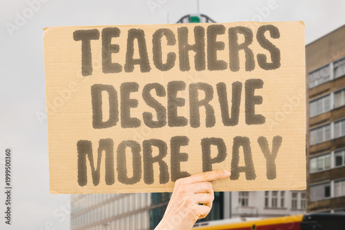 Schilderij op canvas "Teachers Deserve More Pay" research confirms teacher compensation is measurably lower than comparable professional roles
