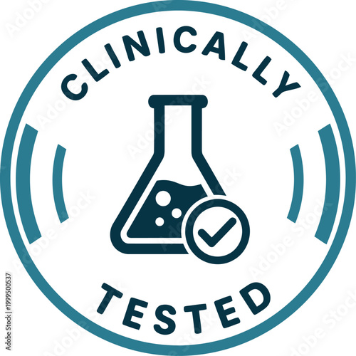 Clinically Tested Seal Icon – Laboratory Approved Badge for Medical and Healthcare Products