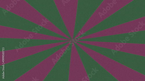 Abstract optical illusion with radiating green purple triangular segments forming dynamic starburst sunburst motion depth pattern