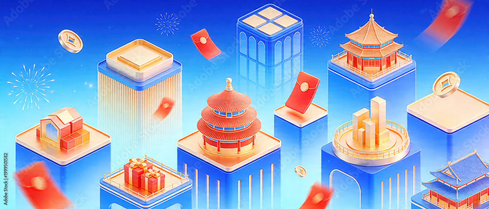 Fototapeta premium Chinese City Landmarks