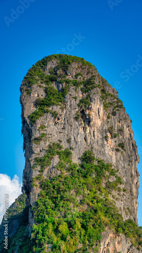Quadro su tela Tropical paradise of Railay Beach in Phuket with limestone cliffs and crystal wa