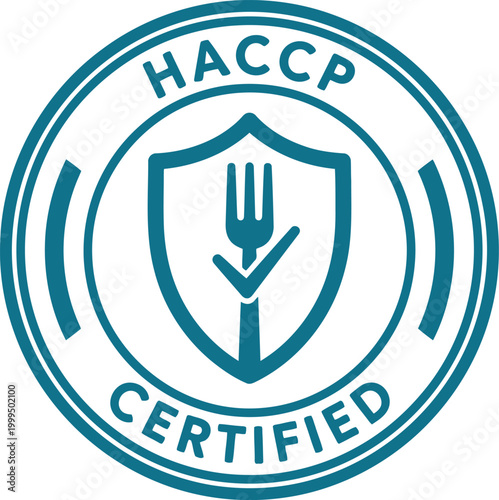 HACCP Certified Food Safety Seal Badge Vector for Quality Assurance and Compliance