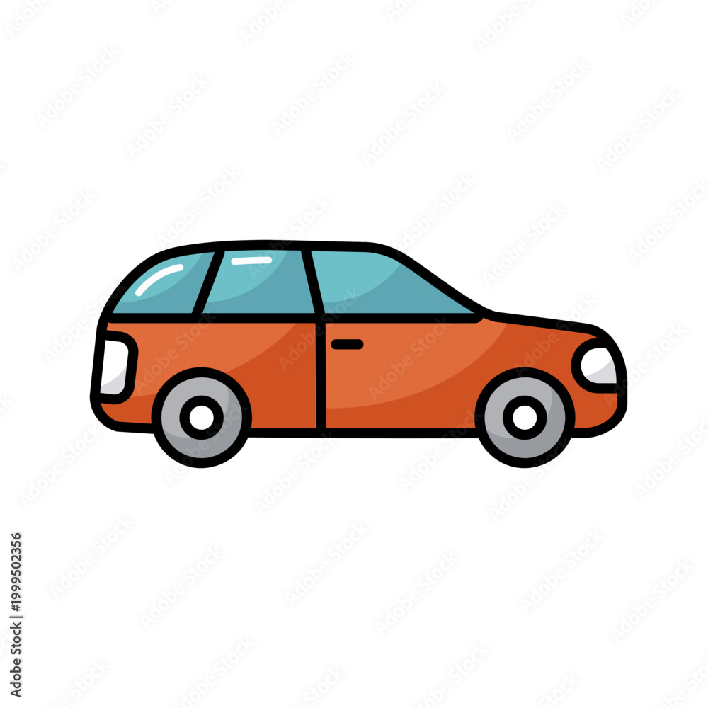 Obraz premium Station wagon flat vector isolated icon