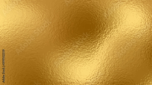 Gold foil texture background. Golden pattern with glossy gradient and shiny metallic effect. Modern luxurious reflective surface. Realistic vector illustration.