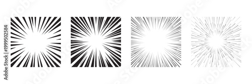 Comic book speed line backgrounds with burst effects bring anime-style motion to graphic novels, manga panels, and action-packed cartoon illustrations.