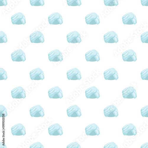 Blue turban repeating as a seamless pattern on a white background