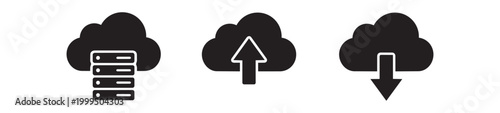 Cloud Upload Storage Data Backup Icon Set