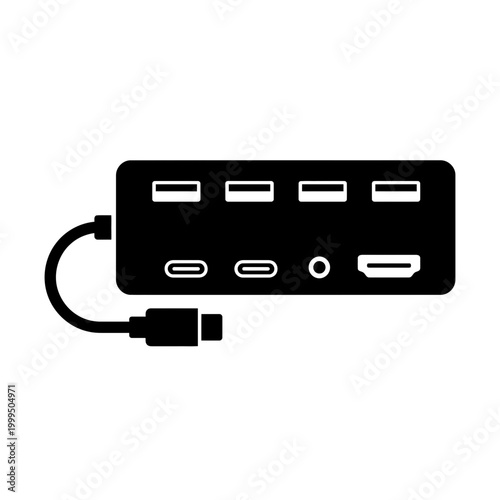 USB-C Hub with HDMI and Audio Port Icon