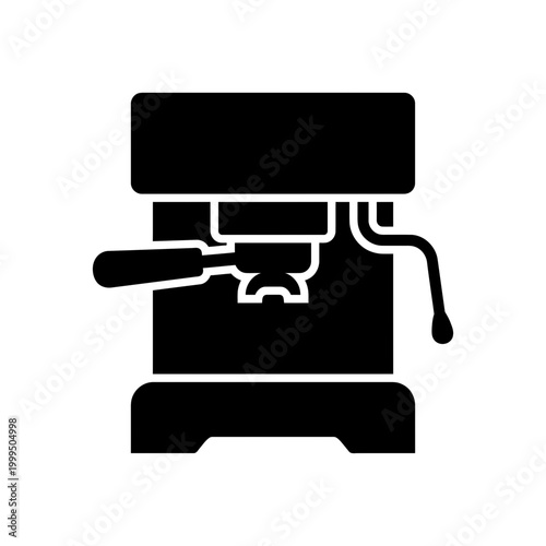 Espresso Machine Icon with Steam Wand and Portafilter