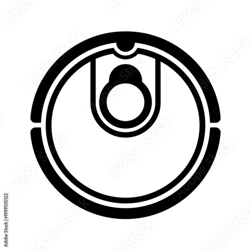Robot vacuum cleaner icon, clean floor symbol