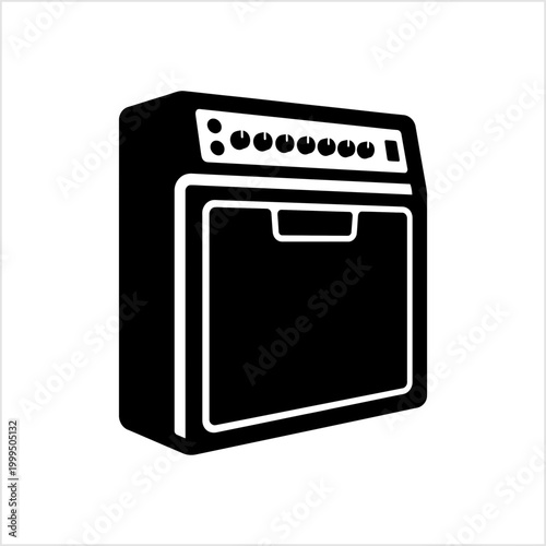 Black silhouette of an electric guitar amplifier