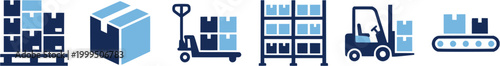 Stacked boxes on a pallet icon representing warehouse storage logistics delivery and inventory management solutions for various industries
