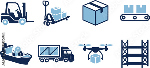 Stacked boxes on a pallet icon representing warehouse storage logistics delivery and inventory management solutions for various industries

