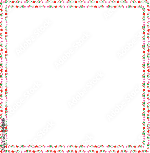 colorful decorative border frame floral ethnic pattern corner design isolated on white background vector for invitation greeting card template.