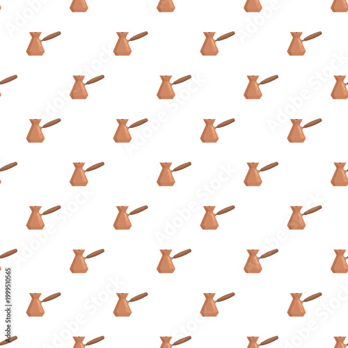 Recurring cezve pots forming a traditional coffee beverage background