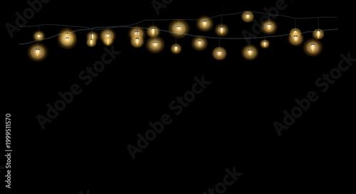Minimalist string lights forming a scattered diagonal pattern on a dark backdrop.
