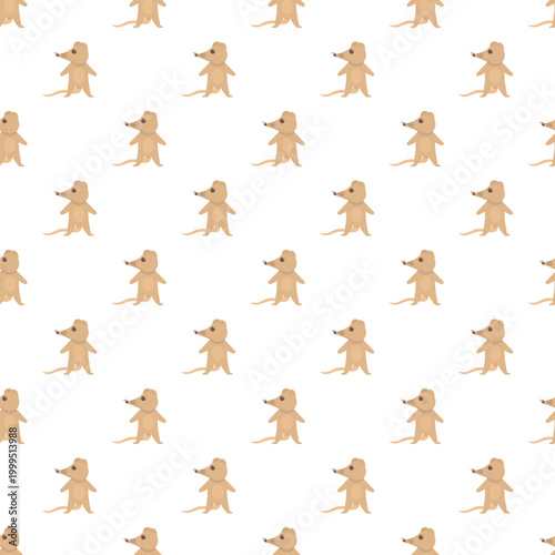 Small brown cartoon rodents standing on a white background creating a repeating pattern