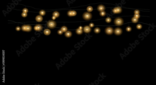 Warm string lights create a cozy ambiance against a dark background.