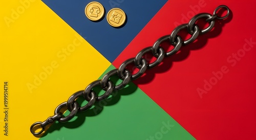 Juneteenth freedom remembrance symbolic chains and gold coins for historical reflection